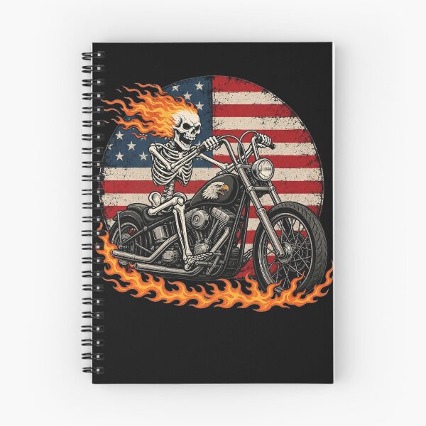 Item preview, Motorcycle Skeleton Biker 4th July American USA Flag Men designed and sold by clothesy7.