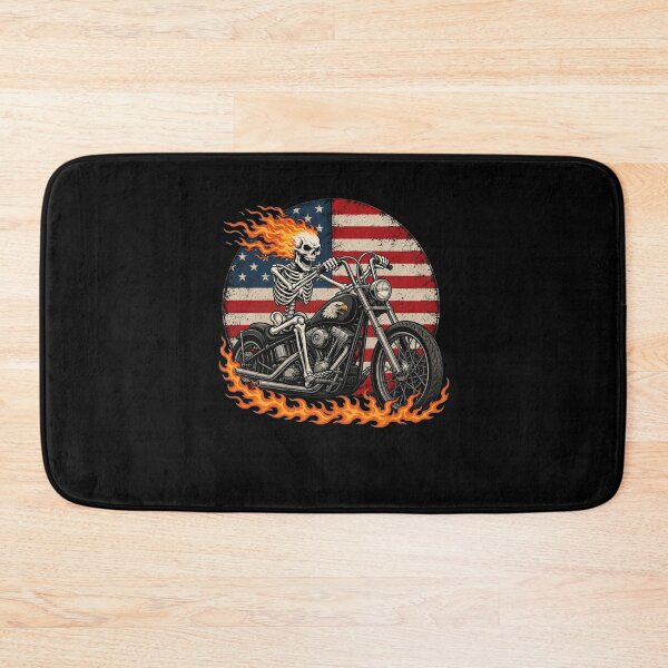 Item preview, Motorcycle Skeleton Biker 4th July American USA Flag Men designed and sold by clothesy7.