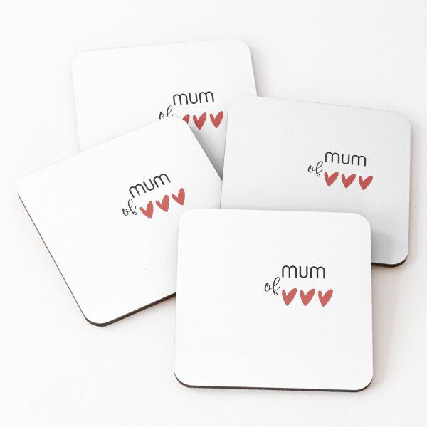 Item preview, Mum Of Three Hearts Cute Design designed and sold by VibeoCanvasShop.