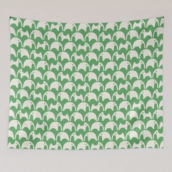Item preview, playful elephants - green & cream designed and sold by Johanna Kindvall.