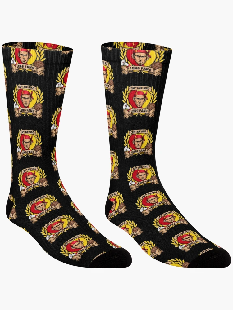 Aperçu 3 sur 5. Chaussettes avec l'œuvre Tigres Rouges 1994 Capitaine Siko créée et vendue par canvasriddle.