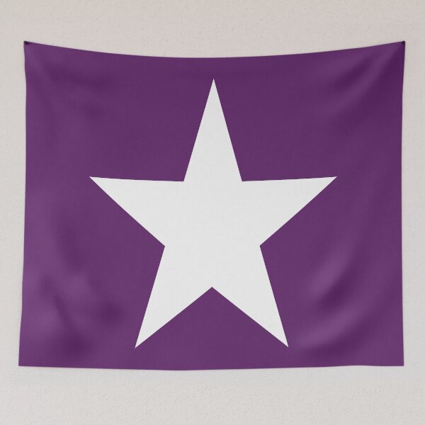 Item preview, Single WHITE STAR on an AUBERGINE PURPLE Background designed and sold by RachelMacht.