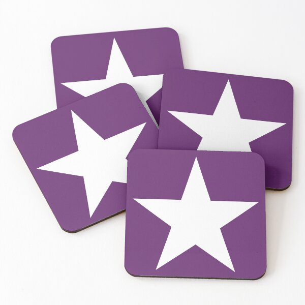 Item preview, Single WHITE STAR on an AUBERGINE PURPLE Background designed and sold by RachelMacht.