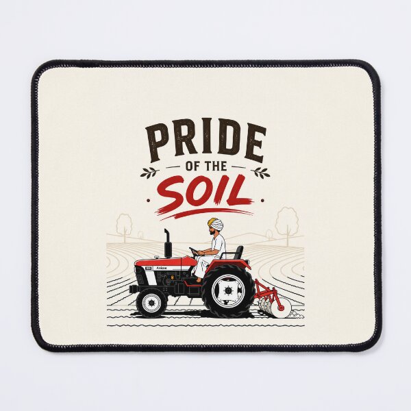 Item preview, Minimal Art Indian Farmer with Tractor | Pride of the soil designed and sold by Anicoa.