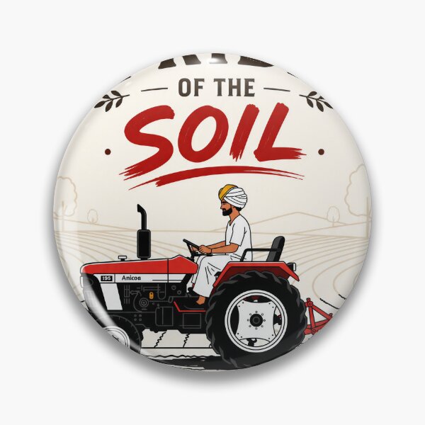 Item preview, Minimal Art Indian Farmer with Tractor | Pride of the soil designed and sold by Anicoa.