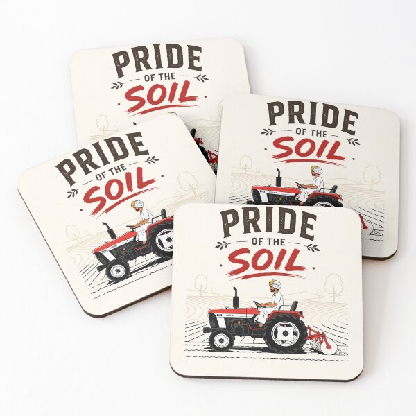 Item preview, Minimal Art Indian Farmer with Tractor | Pride of the soil designed and sold by Anicoa.