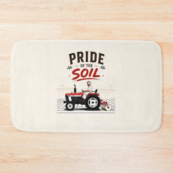 Item preview, Minimal Art Indian Farmer with Tractor | Pride of the soil designed and sold by Anicoa.