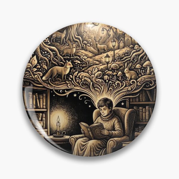 Item preview, Fictional World is Better – Vintage Fantasy Reading Illustration designed and sold by urbinet.