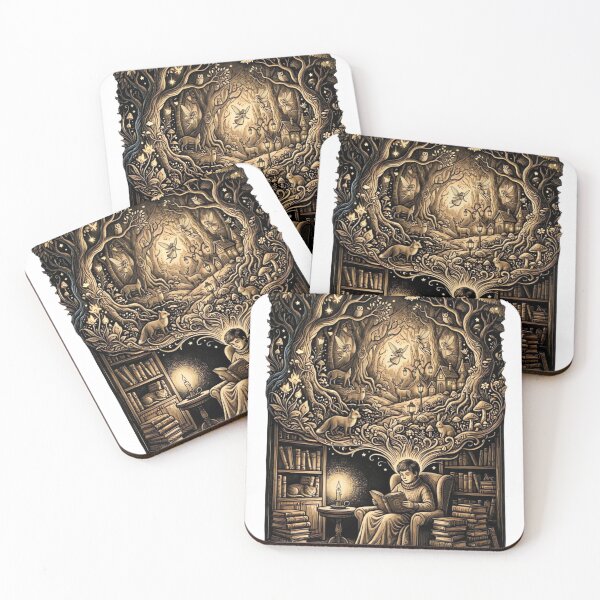 Item preview, Fictional World is Better – Vintage Fantasy Reading Illustration designed and sold by urbinet.