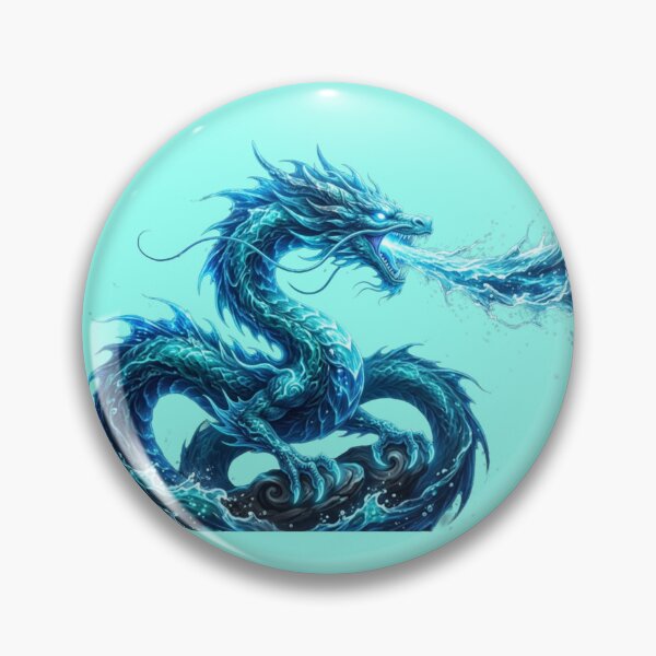 Item preview, Majestic Blue Water Dragon Sea Serpent Illustration designed and sold by Laaltex.
