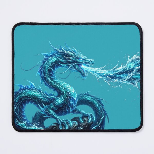 Item preview, Majestic Blue Water Dragon Sea Serpent Illustration designed and sold by Laaltex.