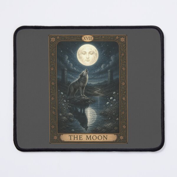 Item preview, The Moon Tarot Card XVIII Art Nouveau Illustration designed and sold by FabcoDesign.