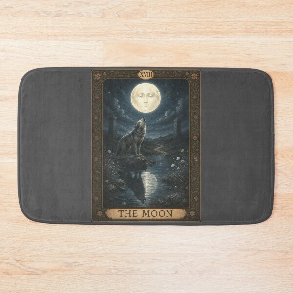 Item preview, The Moon Tarot Card XVIII Art Nouveau Illustration designed and sold by FabcoDesign.