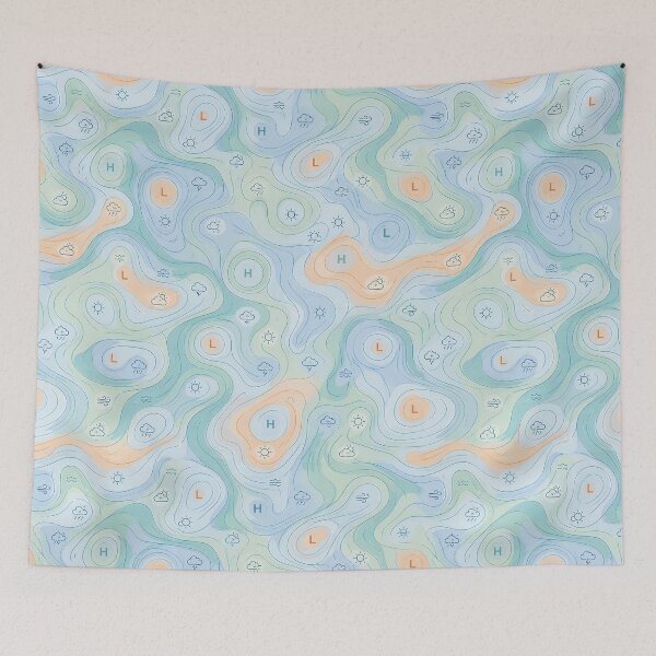 Item preview, Weather map data graphic - Duvet cover - Weather map: Lows and highs designed and sold by Kentala.