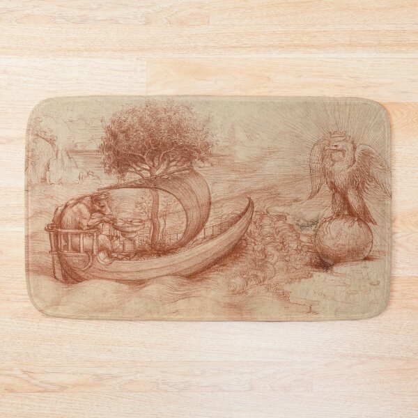 Item preview, An Allegory with a Dog and an Eagle by Leonardo da Vinci Renaissance Drawing Fine Art Print designed and sold by artofuniverse.