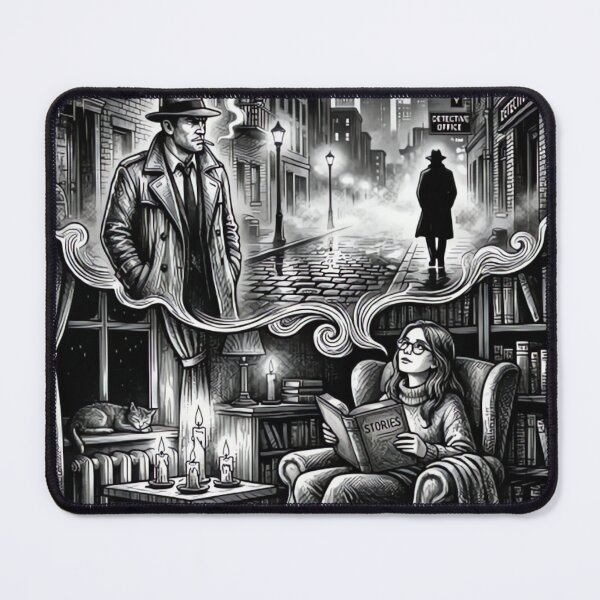 Item preview, Fictional World is Better Cozy Reading Noir Vintage Illustration designed and sold by urbinet.