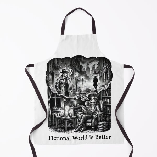 Item preview, Fictional World is Better Cozy Reading Noir Vintage Illustration designed and sold by urbinet.