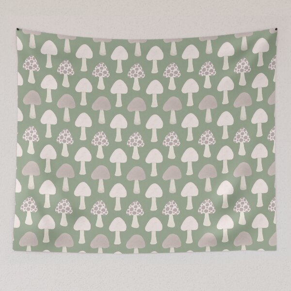 Item preview, Soft Mushroom Repeat (Sage Green & Cream) designed and sold by CMF Designs.