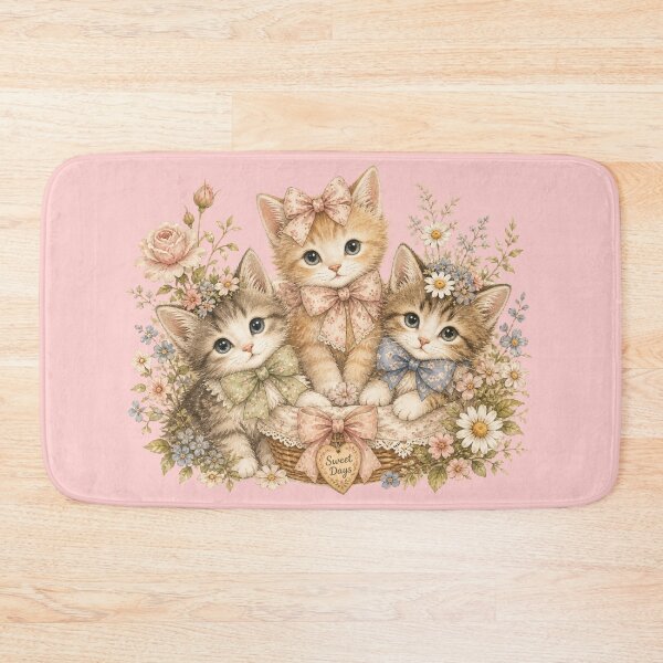 Item preview, Vintage Kittens Wearing Bows Cute Retro Cat Lover Gift Soft Aesthetic Cozy Vibes designed and sold by Im-Ara.