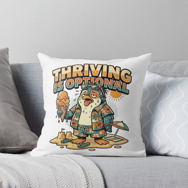 Item preview, Funny Summer Penguin Cartoon – Thriving Is Optional Humor Graphic designed and sold by knag_sunpetal.