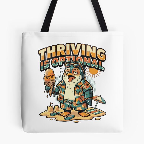 Item preview, Funny Summer Penguin Cartoon – Thriving Is Optional Humor Graphic designed and sold by knag_sunpetal.