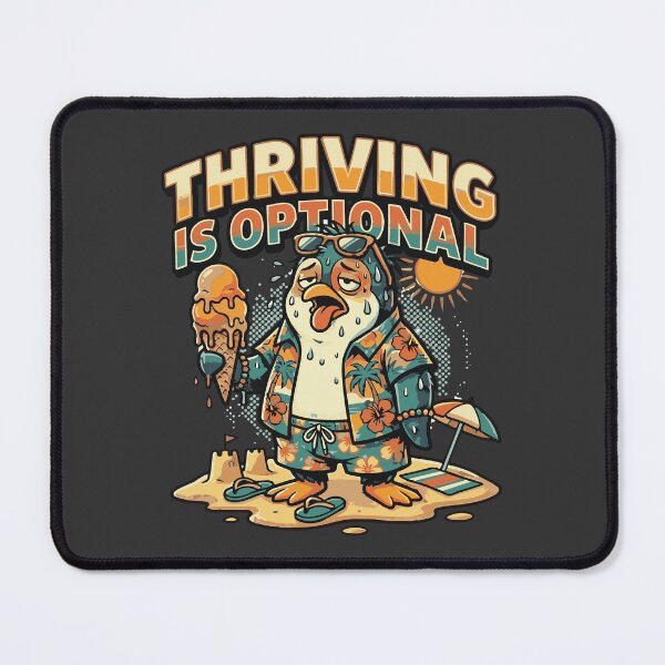 Item preview, Funny Summer Penguin Cartoon – Thriving Is Optional Humor Graphic designed and sold by knag_sunpetal.