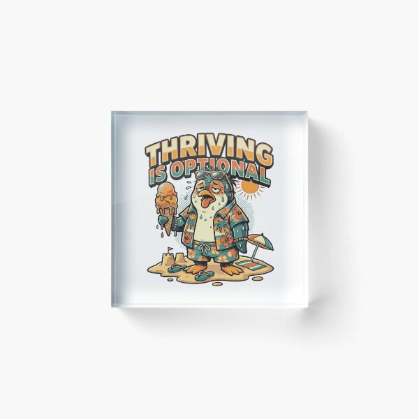Item preview, Funny Summer Penguin Cartoon – Thriving Is Optional Humor Graphic designed and sold by knag_sunpetal.