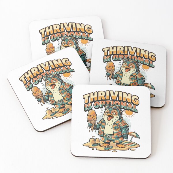 Item preview, Funny Summer Penguin Cartoon – Thriving Is Optional Humor Graphic designed and sold by knag_sunpetal.