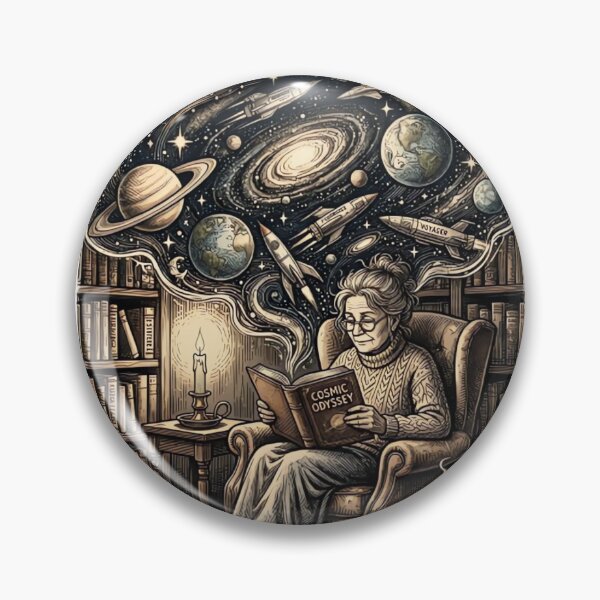 Item preview, Fictional World is Better Vintage Sci-Fi Reading Illustration designed and sold by urbinet.