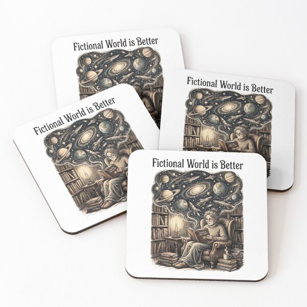 Item preview, Fictional World is Better Vintage Sci-Fi Reading Illustration designed and sold by urbinet.