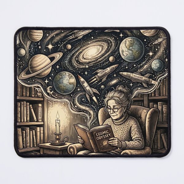 Item preview, Fictional World is Better Vintage Sci-Fi Reading Illustration designed and sold by urbinet.