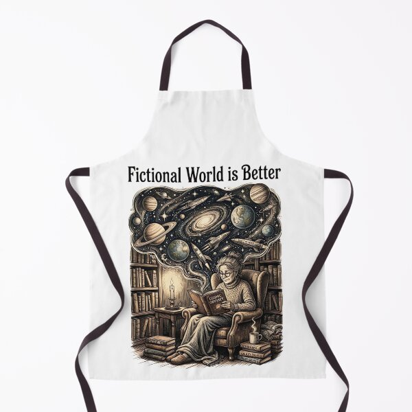 Item preview, Fictional World is Better Vintage Sci-Fi Reading Illustration designed and sold by urbinet.