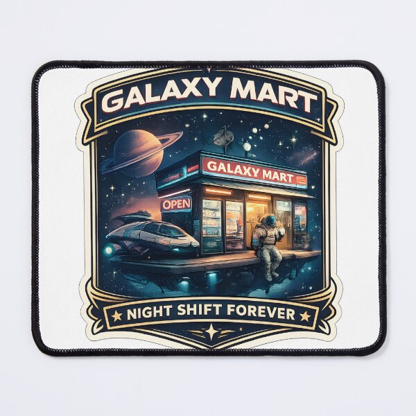 Item preview, Galaxy Mart Retro Futuristic Space Store Vaporwave Aesthetic Night Shift Artwork designed and sold by StickyGuys.