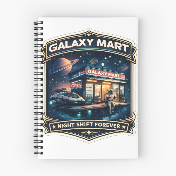 Item preview, Galaxy Mart Retro Futuristic Space Store Vaporwave Aesthetic Night Shift Artwork designed and sold by StickyGuys.