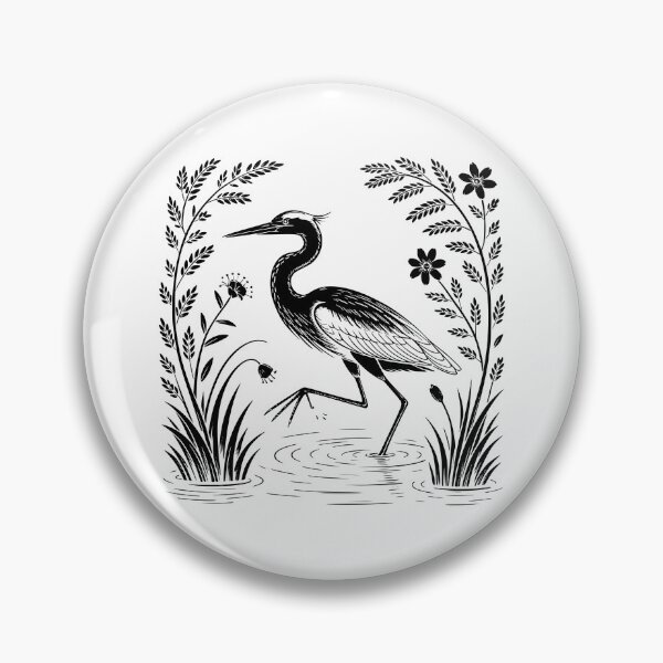 Item preview, Vintage Heron Nature Illustration designed and sold by theartfulaspie.