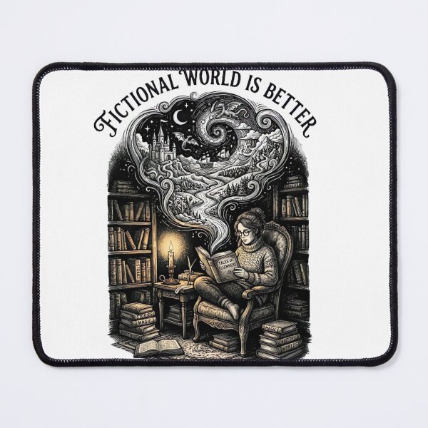 Item preview, Fictional World is Better Vintage Reading Sci-Fi Illustration designed and sold by urbinet.