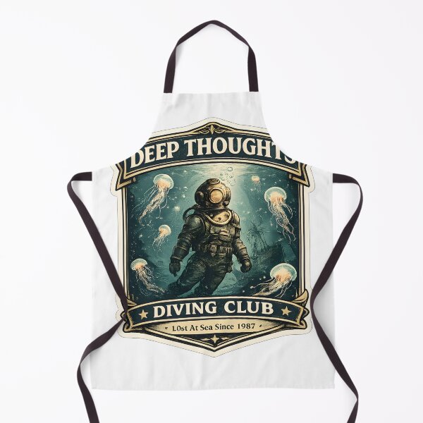 Item preview, Deep Thoughts Diving Club Vintage Ocean Explorer Nautical Aesthetic Artwork designed and sold by StickyGuys.