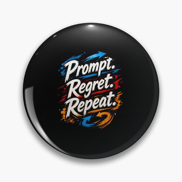 Item preview, Prompt Regret Repeat Funny AI Humor designed and sold by FreeArt2.