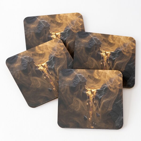 Item preview, Luxury Obsidian & 24k Molten Gold Abstract Art - NW Signature Edition designed and sold by Nafas Wing.