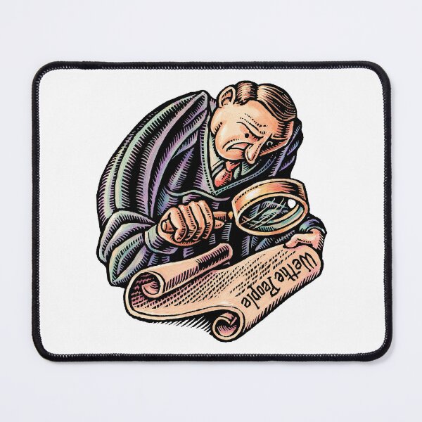 Item preview, judge looks at scroll of the constitution with a magnifying glass designed and sold by LisaHaney.