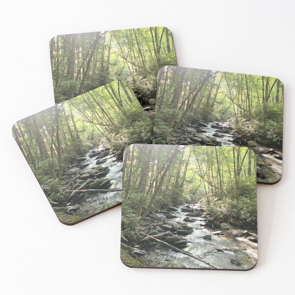 Item preview, Mountain Creek in Sunlit Forest. Peaceful Woodland Nature Photography. designed and sold by shorethings.