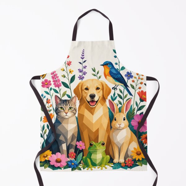 Item preview, Cute Animal Garden Vector Illustration | Cat Dog Frog Bird Rabbit Floral Graphic designed and sold by ArtoryNest.