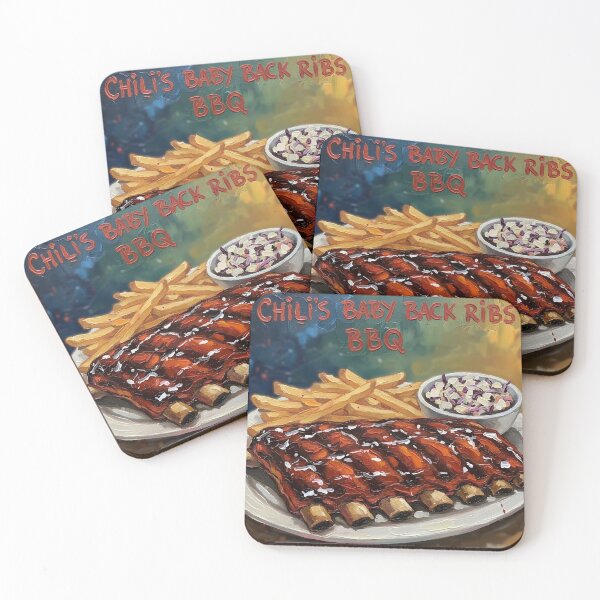 Item preview, Saucy Baby Back Ribs Palette Knife Painting BBQ Art designed and sold by GymTanLaundry.