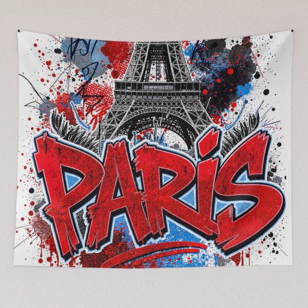 Item preview, Paris Graffiti Eiffel Tower Street Art designed and sold by Ekracreatives.