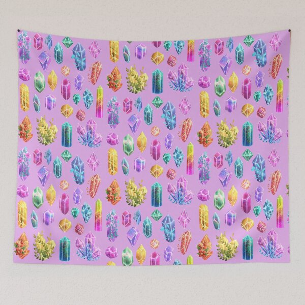 Item preview, Botanical Crystal Set Floral Gemstone Fantasy Flowers designed and sold by PaintByRainbow.