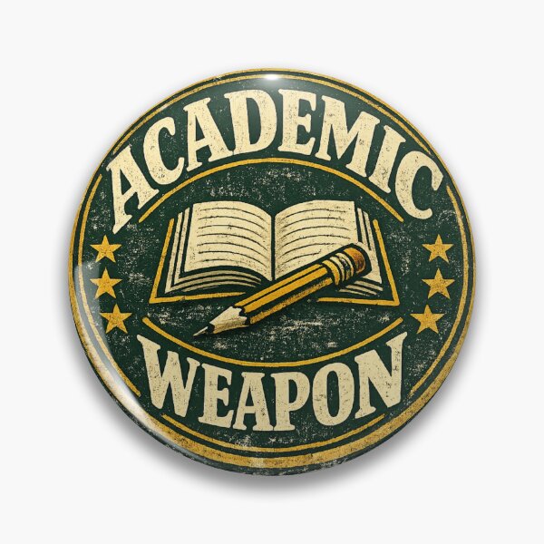Item preview, Academic Weapon – Vintage Badge Design | Funny Student Gift Study Motivation designed and sold by irfanshikh.