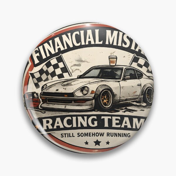 Item preview, Financial Mistake Racing Team Retro Project Car Humor Vintage Motorsport Artwork designed and sold by StickyGuys.