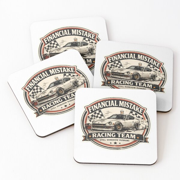 Item preview, Financial Mistake Racing Team Retro Project Car Humor Vintage Motorsport Artwork designed and sold by StickyGuys.