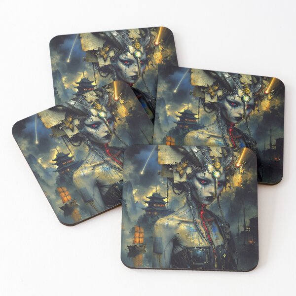 Item preview, The Village: Cyberpunk Demon in Asian Landscape designed and sold by Insomnia Art Designs.