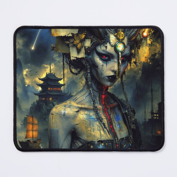 Item preview, The Village: Cyberpunk Demon in Asian Landscape designed and sold by Insomnia Art Designs.